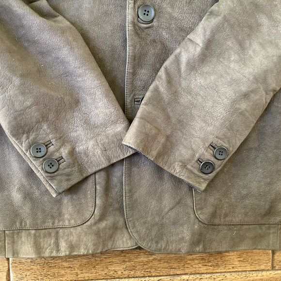 Wilke Rodriguez Brown Genuine Leather Jacket Mens Large Button Front Classic - Picture 4 of 8